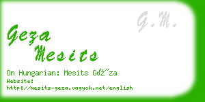 geza mesits business card